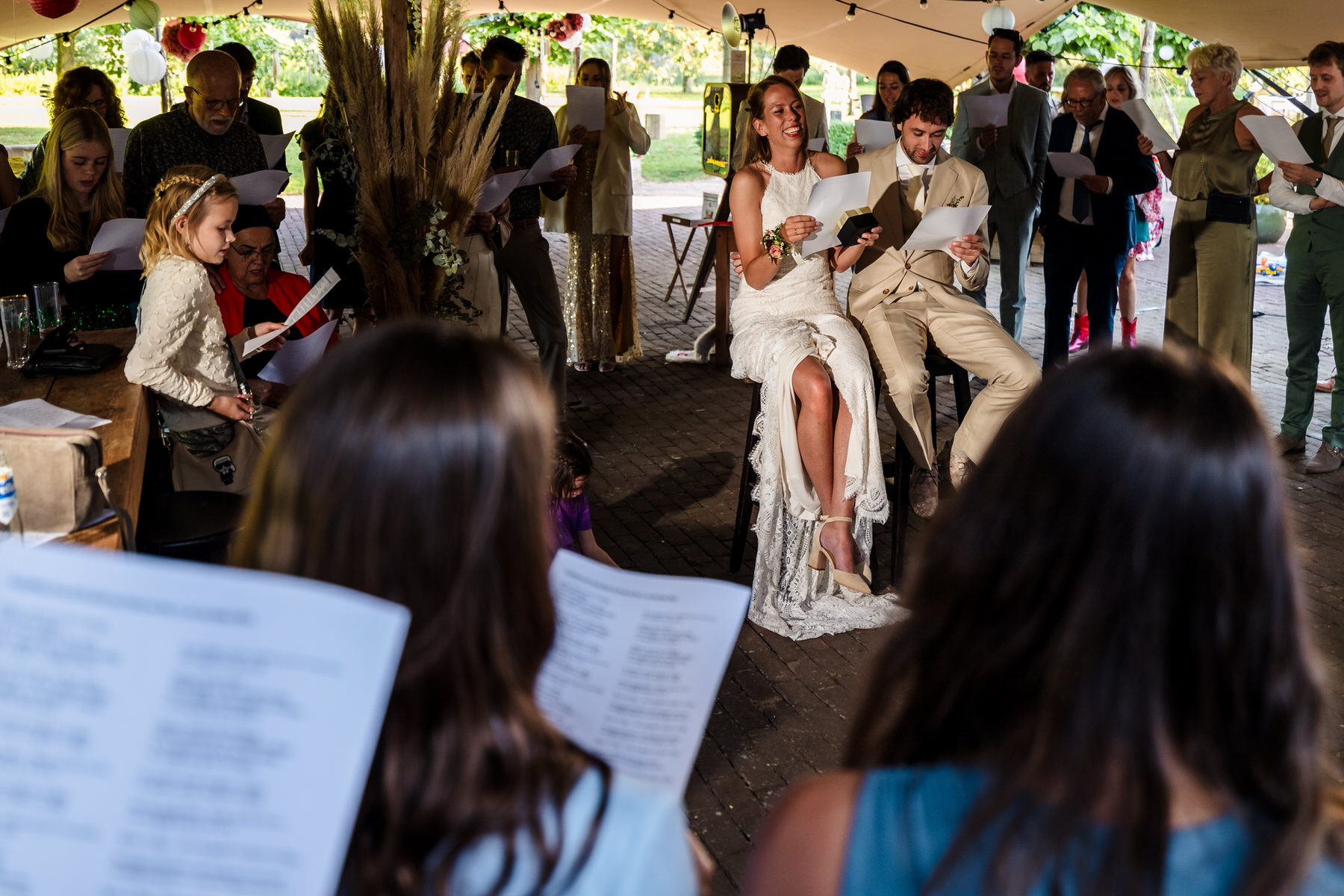 stukjes op de bruiloft