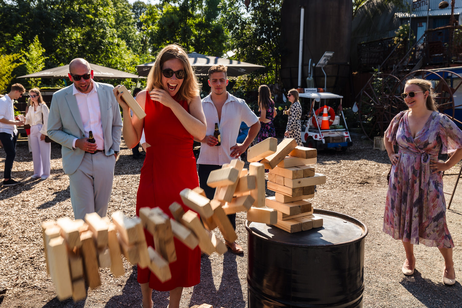 spelletjes op een bruiloftsreceptie