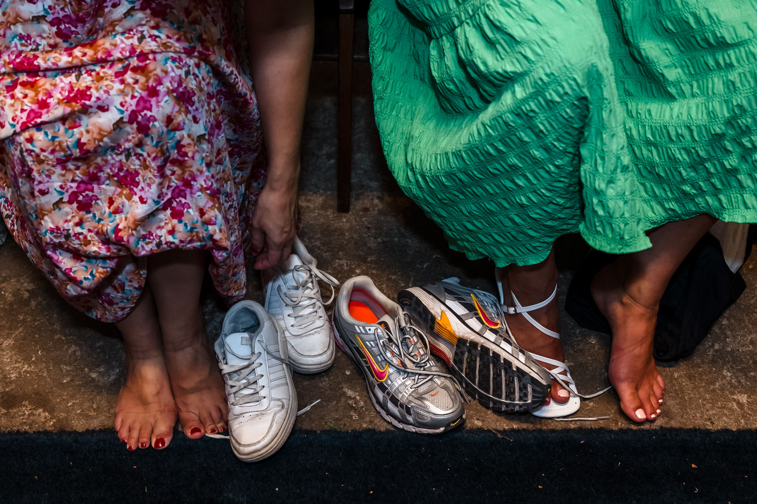 schoenen wisselen voor de feestavond