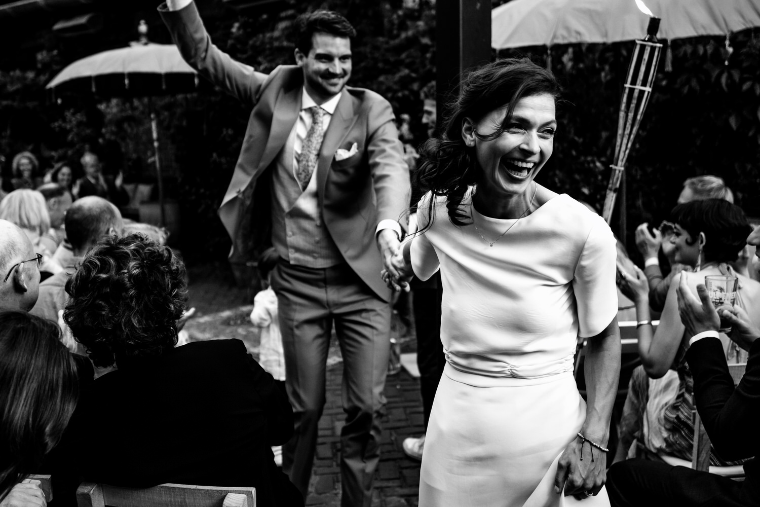 trouwceremonie van bruiloft bij rijk van de keizer in amsterdam