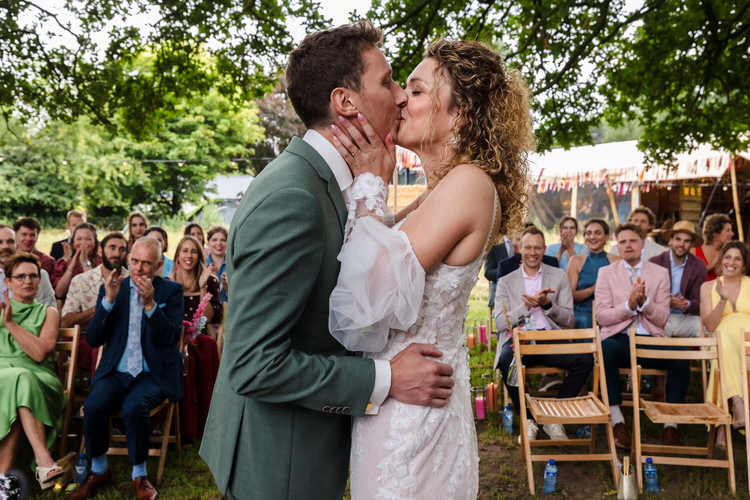 trouwfotograaf noord-holland eerste kus bruiloft