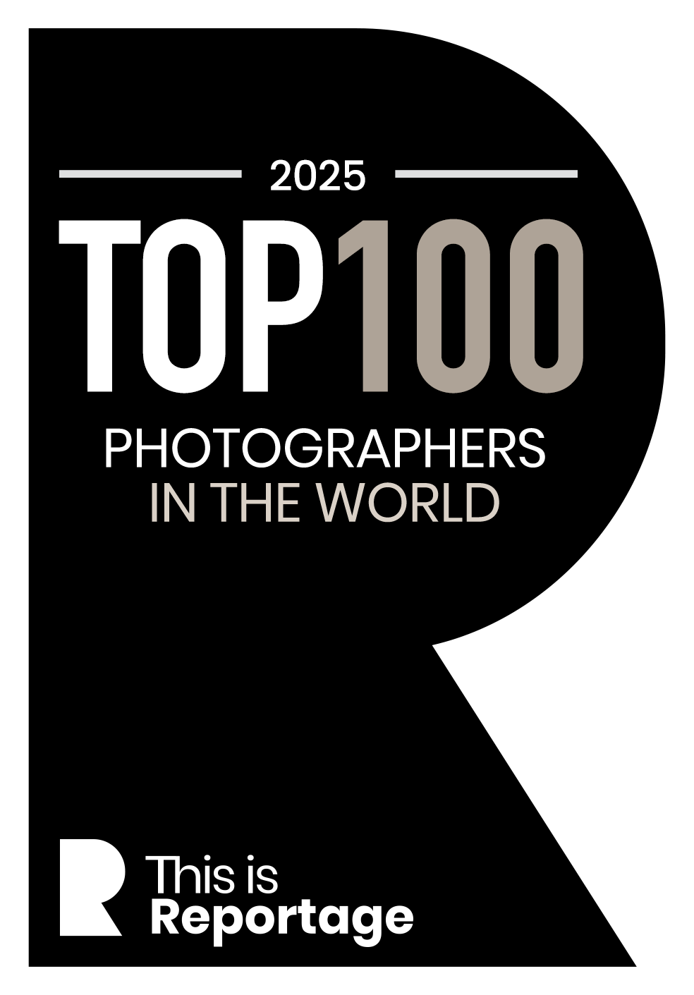 logo van de top 100 fotografen in 2025 bij this is reportage
